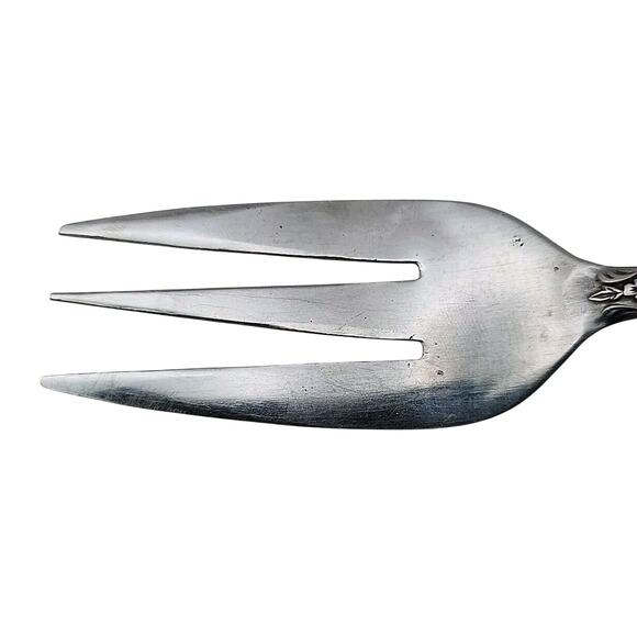 Vintage Stainless Steel Serving Meat Fork Flatware Floral Pattern 8.5" Korea - Picture 3 of 6